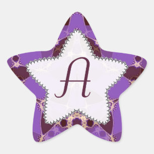 Monogram Batik Lila Star Sticker