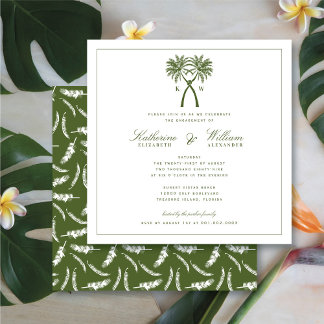 Monogram Beach Engagement Party für Knotted Palm T Einladung