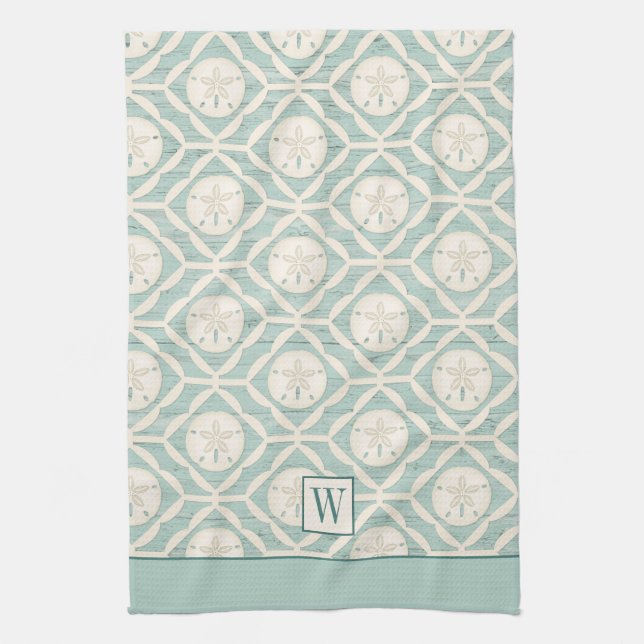 Monogram Beach Sand Dollar Muster Backen Geschirrtuch (Vertikal)