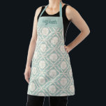 Monogram Beach Sand Dollar Muster Backen Schürze<br><div class="desc">Diese Schürze wird von einem hübschen Sand-Dollarmuster geschmückt. Personalisieren Sie es mit Ihrem Namen. Spaß für ein Strandhaus. Entworfen für Sie von BlackBerry Boulevard.</div>
