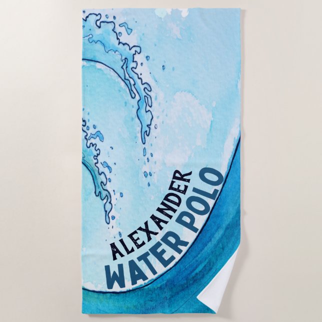 Monogram Beach Water Polo Wave Strandtuch (Vorderseite)