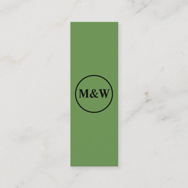 Monogram Beruflich Elegant Mini Visitenkarte (Vorderseite)