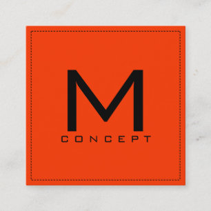 Monogram Beruflich Elegant Modernes Coquelicot Quadratische Visitenkarte
