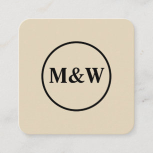 Monogram Beruflich Elegant Quadratische Visitenkarte