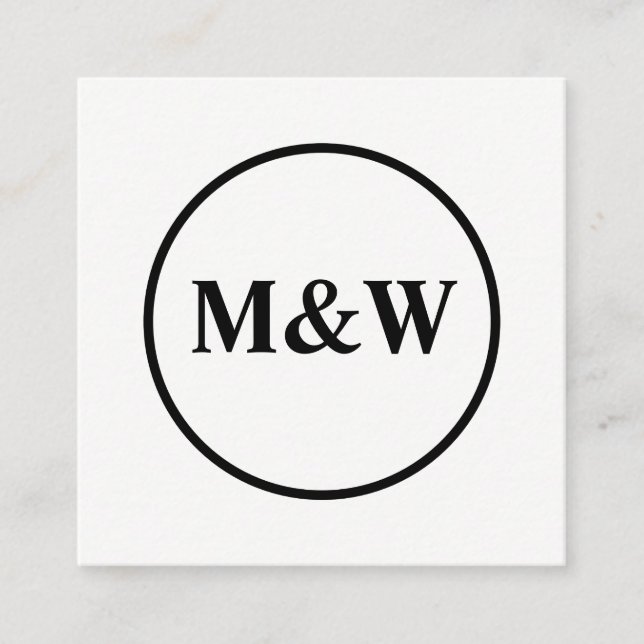 Monogram Beruflich Elegant Quadratische Visitenkarte (Vorderseite)
