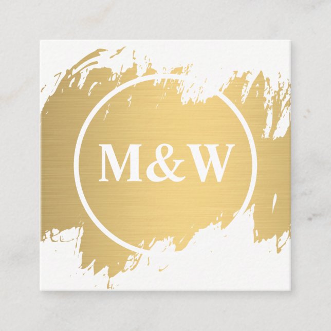 Monogram Beruflich Elegant Quadratische Visitenkarte (Vorderseite)