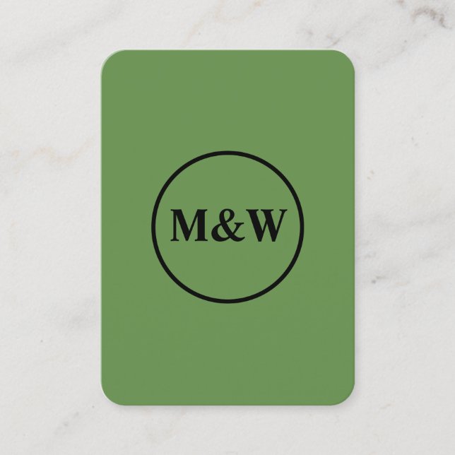 Monogram Beruflich Elegant Visitenkarte (Vorderseite)