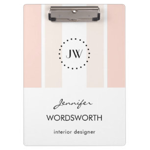Monogram Beruflich Elegante Pastel Zwischenablage Klemmbrett