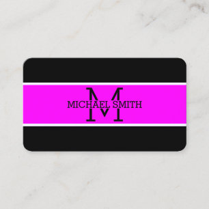 Monogram Beruflich Magenta Modern Visitenkarte