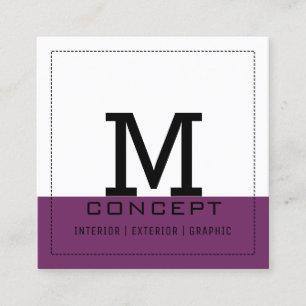 Monogram Beruflich Modernes Byzantium Quadratische Visitenkarte
