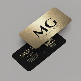 Monogram Berufliches Marketing Black Imitats Gold Visitenkarte