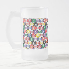 Monogram Billiard Ball Design Mattglas Bierglas
