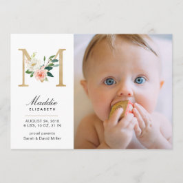 Monogram Birth Announcement Ankündigung