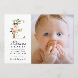 Monogram Birth Announcement Ankündigung