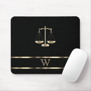 Monogram Black and Gold - Anwältin Mousepad