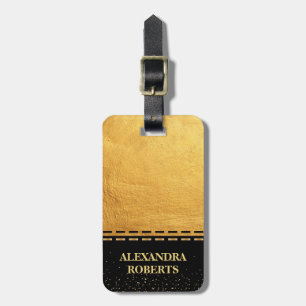 Monogram Black and Gold Luxury Design Gepäckanhänger