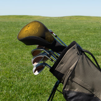 Monogram Black and Gold mit dekorativen Elementen Golf Headcover