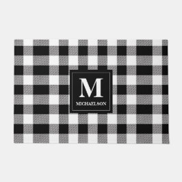 Monogram Black and White Buffalo Kariert Fußmatte