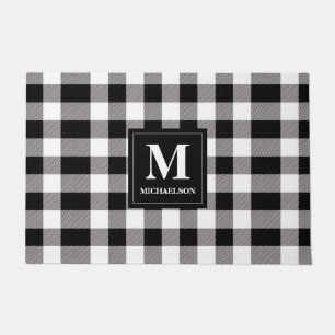 Monogram Black and White Buffalo Kariert Fußmatte