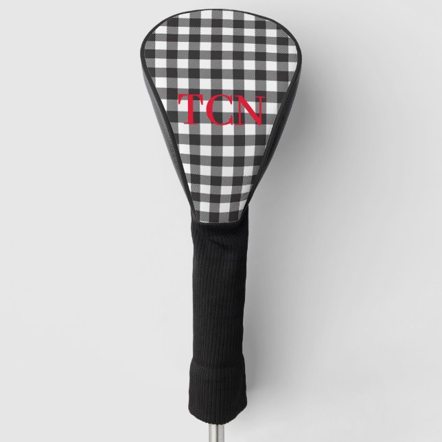 Monogram Black and White Buffalo Kariert Golf Headcover (Vorderseite)