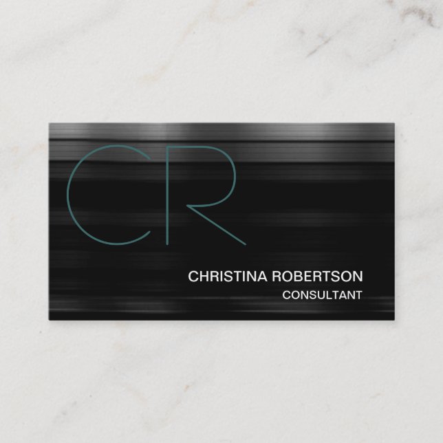 Monogram Black Blue Consultant-Visitenkarte Visitenkarte (Vorderseite)