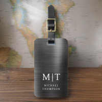 Monogram Black Brushed Metallic Elegant