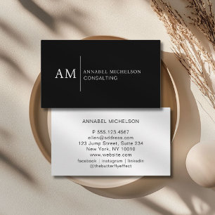 Monogram Black Business Card Visitenkarte