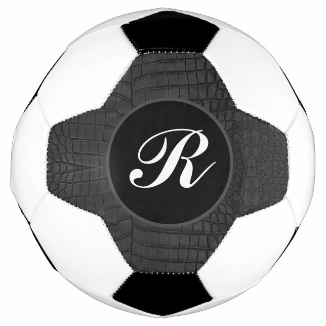 Monogram Black Crocodile Leather Print Fußball (Vorderseite)
