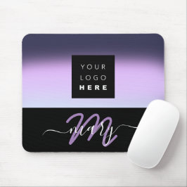 Monogram Black Dusty Lila Mousepad
