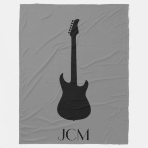 Monogram Black Electric Gitarre auf Medium Gray Fleecedecke