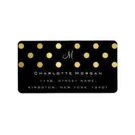 Monogram Black Gold Dots Cement Logo-UAWG Adressaufkleber