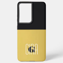 Monogram Black & Gold Girly Hübsch Samsung Galaxy Hülle