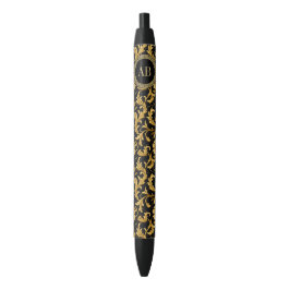 Monogram Black Gold Klasse Elegantes Muster Kugelschreiber