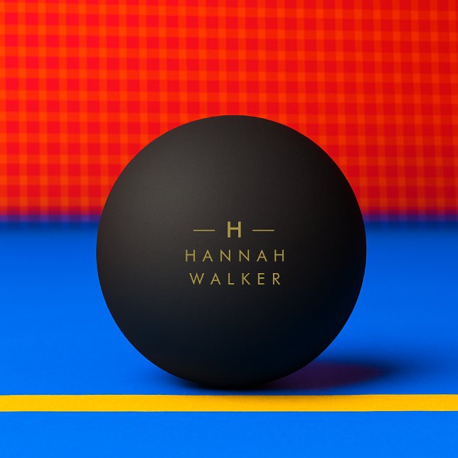 Monogram Black Gold | Modernes Minimalistisches El Tischtennisball (Von Creator hochgeladen)