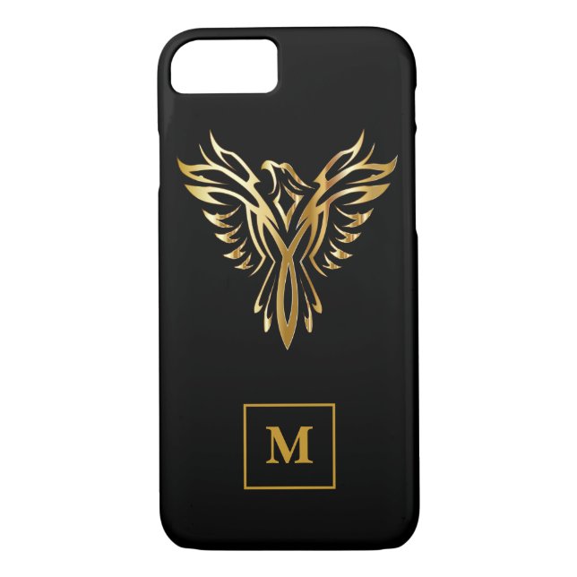 Monogram Black & Gold Phoenix Steigung Case-Mate iPhone Hülle (Rückseite)