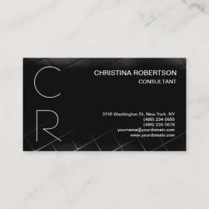 Monogram Black Gray Business Card Visitenkarte
