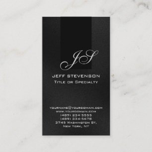 Monogram Black Gray Consultant-Visitenkarte Visitenkarte