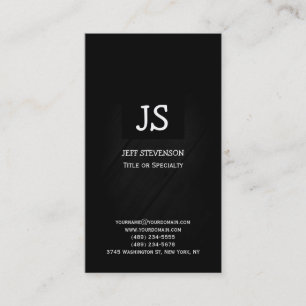 Monogram Black Gray Consultant-Visitenkarte Visitenkarte