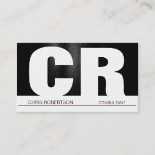 Monogram Black Gray Red White Business Card Visitenkarte