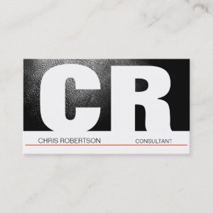 Monogram Black Gray Red White Business Card Visitenkarte