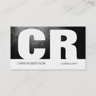 Monogram Black Gray White Business Card Visitenkarte