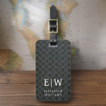 Monogram Black Imitats Metallic Elegant Gepäckanhänger<br><div class="desc">Erleben Sie Ihre Reise mit unserem Classic Elegant Modern Minimalistischen Monogram Gepäcktag. Dieses liebevoll gestaltete Accessoire verbindet zeitlose Eleganz mit zeitgemäßem Minimalismus und sorgt dafür, dass sich Ihr Gepäck durch Eleganz hervorhebt. Dieses Gepäckanhänger ist mit Präzision und Liebe zum Detail gestaltet und ist mehr als nur ein praktisches Objekt; es...</div>