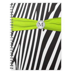 Monogram Black Limon White Zebra Strip Notebook Notizblock