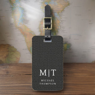 Monogram Black Metallic Elegant Pattern Gepäckanhänger