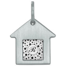 Monogram Black on White Polka Dot Pattern