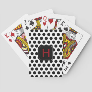 Monogram Black Polka Dot Spielkarten