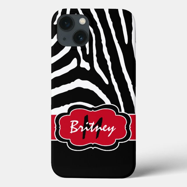 Monogram Black, Red Zebra Stripe iPad Air Hüllen (Rückseite)