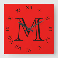 Monogram Black Roman Numbers on Red Wccn