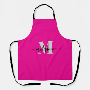 Monogram Black Silver Pink Personal Schürze