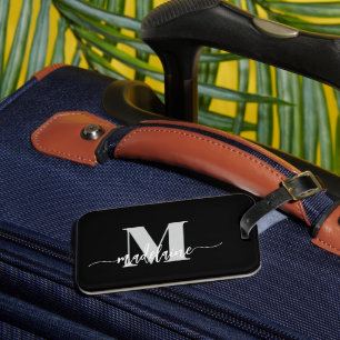 Monogram Black Silver White Personal Gepäckanhänger